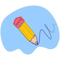 continuo uno linea disegno di linea creato di un' matita. vettore illustrazione mano disegnato stile semplice piatto colore design per formazione scolastica concetto