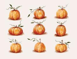 pauroso viso acqua colore zucca design per Halloween Festival vettore