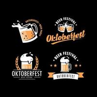 tazze di birra oktoberfest loghi. premio vettore impostato