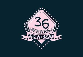 36 anni anniversario logo e etichetta design imposta vettore