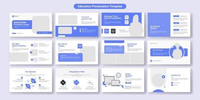 progettazione del modello di diapositive di presentazione dell'istruzione. utilizzare per lo sfondo della presentazione moderna, il design dell'opuscolo, il dispositivo di scorrimento del sito Web, la pagina di destinazione, la relazione annuale vettore