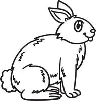 in piedi coniglio isolato colorazione pagina per bambini vettore
