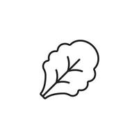 eps10 nero vettore foglia lattuga pianta linea arte icona isolato su bianca sfondo. lattuga o insalata schema simbolo nel un' semplice piatto di moda moderno stile per il tuo sito web disegno, logo, e mobile App