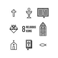 set di icone religiose vettore