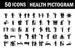 pittogramma di assistenza sanitaria e set di icone mediche vettore