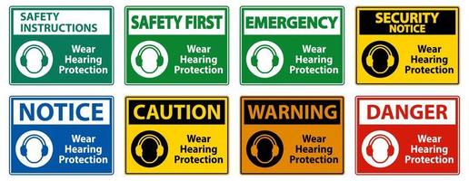 indossare segnali di protezione dell'udito vettore