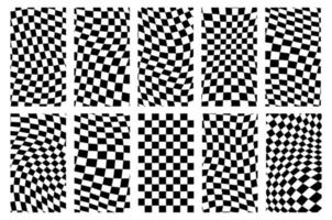 sfondo groovy modello retrò in stile sfondo a scacchi psichedelico. una scacchiera dal design astratto minimalista con un'atmosfera estetica anni '60 e '70. stile hippie y2k. illustrazione vettoriale di stampa funky