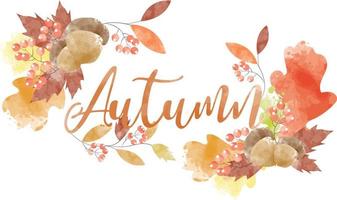 acquerello astratto sfondo autunno telaio collezione con di stagione le foglie. dipinto a mano acquerello naturale arte, Perfetto per il tuo progettato intestazione, striscione, ragnatela, parete, carte, eccetera. vettore