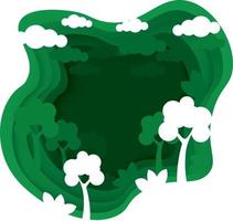 Salva il mondo con ecologia e ambiente conservazione concetto.verde foresta e Cervi natura con natura sfondo strati carta arte style.vector illustrazione. vettore