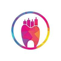 dentista finanza icona logo concetto. dentale statistica vettore logo design modello.