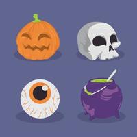 fascio impostato Halloween a tema vettore design illustrazione