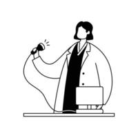 vettore illustrazione di un ultrasuono medico con un' sensore per visita medica nel sua mani. professione.