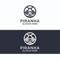 piranha logo design icona modello vettore