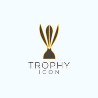 trofeo logo icona design vettore