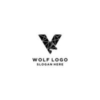 lupo logo design icona modello vettore