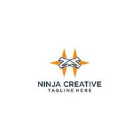 ninja creativo logo icona design vettore