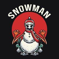 Natale orrore pupazzo di neve vettore illustrazione