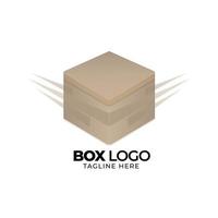 pendenza stile logo scatola con freccia design modello vettore