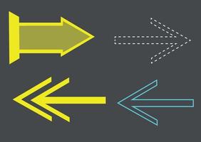imposta l'icona della freccia. collezione frecce diverse segno. frecce nere di vettore