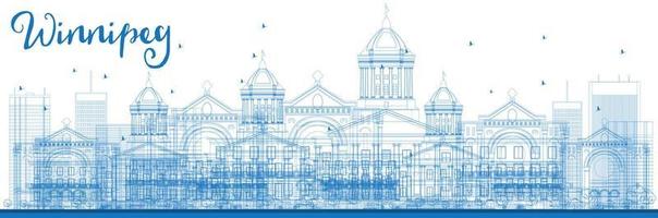 schema winnipeg orizzonte con blu edifici. vettore