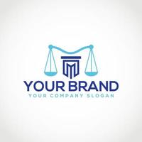 avvocato logo vettore illustrazione. vettore legge azienda logo design modello. m lettera legge azienda logo.