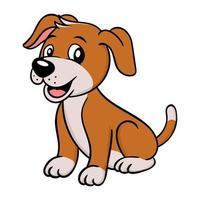 carino cucciolo cane cartone animato vettore illustrazione