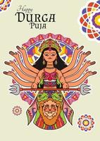 elegante piatto illustrazione a tema Durga puja vettore