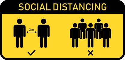 sociale distanziamento. mantenere un' distanza di 2 metri. protezione a partire dal il coronavirus epidemico. vettore illustrazione