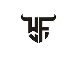 lettera wf firma logo modello vettore