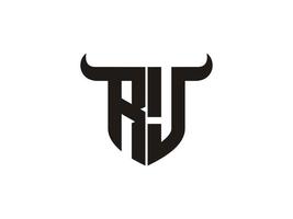 iniziale rj Toro logo design. vettore