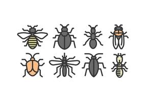 Icone di insetti vettoriali