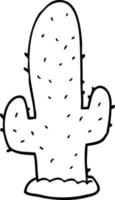 linea disegno cartone animato cactus vettore