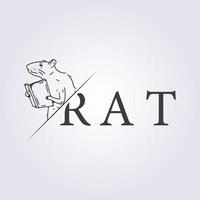 inteligente topo o ratto laboratorio linea logo vettore illustrazione design