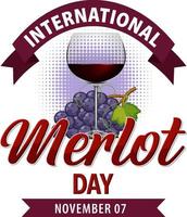 internazionale merlot giorno logo design vettore