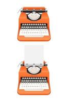 macchine da scrivere vintage isolate vettore