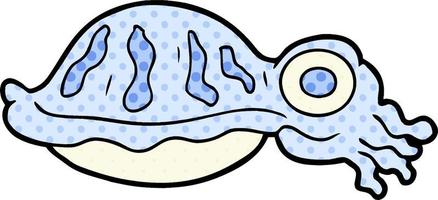cartone animato blu calamaro vettore