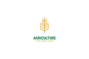 agricoltura Grano logo design vettore illustrazione