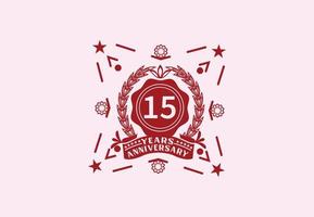 15 anni anniversario logo e etichetta design modello vettore