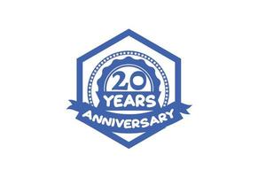 20 anni anniversario logo e etichetta design modello vettore