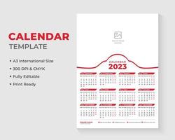 parete calendario design modello, calendario 2023 vettore