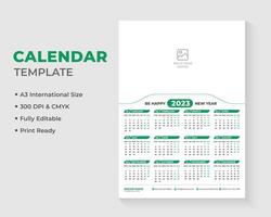 parete calendario design modello, calendario 2023 vettore