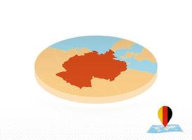 Germania carta geografica progettato nel isometrico stile, arancia cerchio carta geografica. vettore