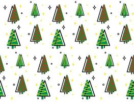 Natale senza soluzione di continuità modello per saluto carte, involucro carte. scarabocchio Natale alberi. mano disegnato inverno sfondo. vettore illustrazione.
