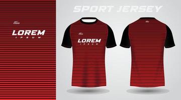 maglia nera rossa design in jersey sportivo vettore