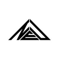 Neu lettera logo creativo design con vettore grafico, Neu semplice e moderno logo nel triangolo forma.