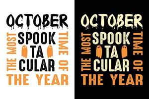 ottobre il maggior parte spettrale tempo di il anno t camicia vettore