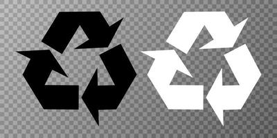 simbolo di riciclaggio. icona di riciclaggio triangolare. vettore