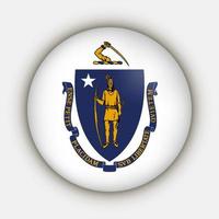 Massachusetts stato bandiera. vettore illustrazione.