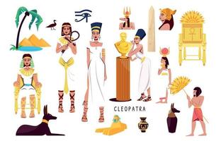 cleopatra piatto impostato vettore