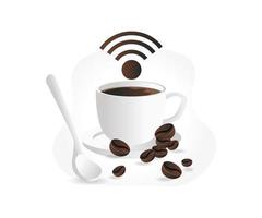 caffè con Wi-Fi segnale vettore